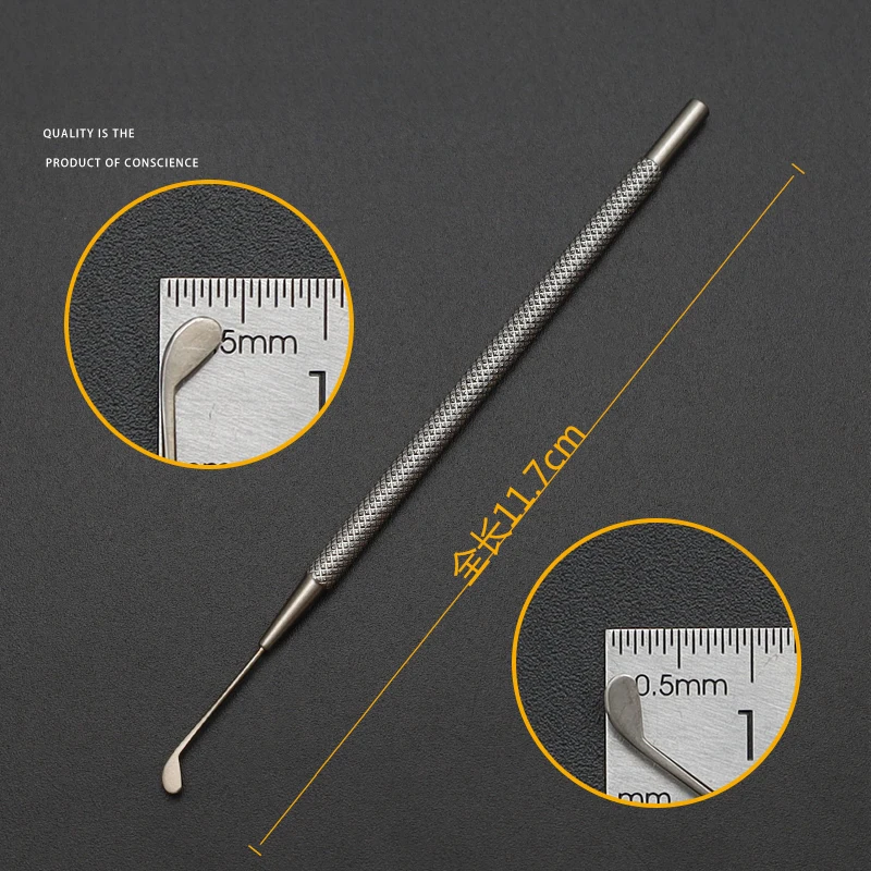 1pcs Corneal epithelial scraper ophthalmic microscope stainless steel golf rod scraper round head reverse push separator