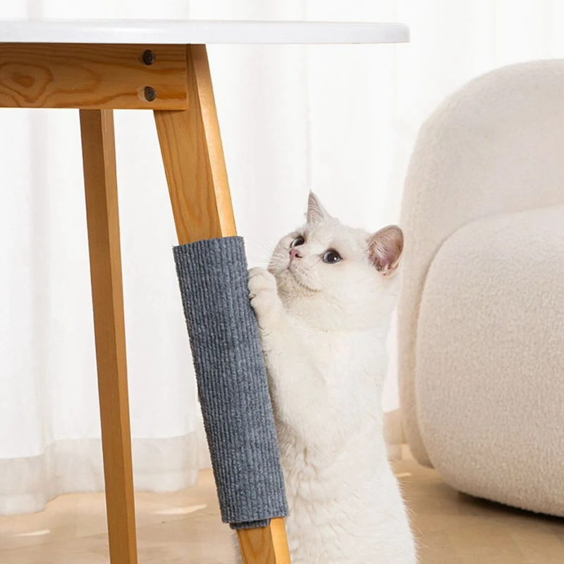 Cat Scratching Mat Self-Adhesive DIY Cat Scratch Trimmable Cat Tree Shelves Replacement Pad Wall Couch Furniture Protector