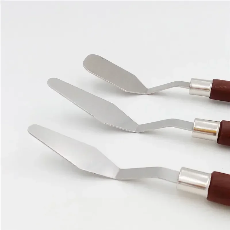 New 3pcs Professional Stainless Steel Artist Painting Palette Knife Kit Spatula Paint Art Craft Clay Tools