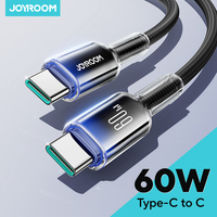 Joyroom PD 100W/60W Type C Fast Charge Data Cable For iPhone 16/15 Huawei Samsung Xiaomi USB C Charging Cord for Macbook Pro