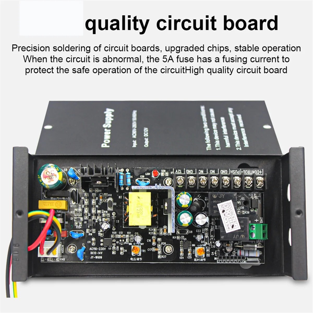 2025+ DC 12V-14V 5A Access Control Switch Power Supply 2Lock Double Relay Door Power Source AC110-230V Work for Video Intercom