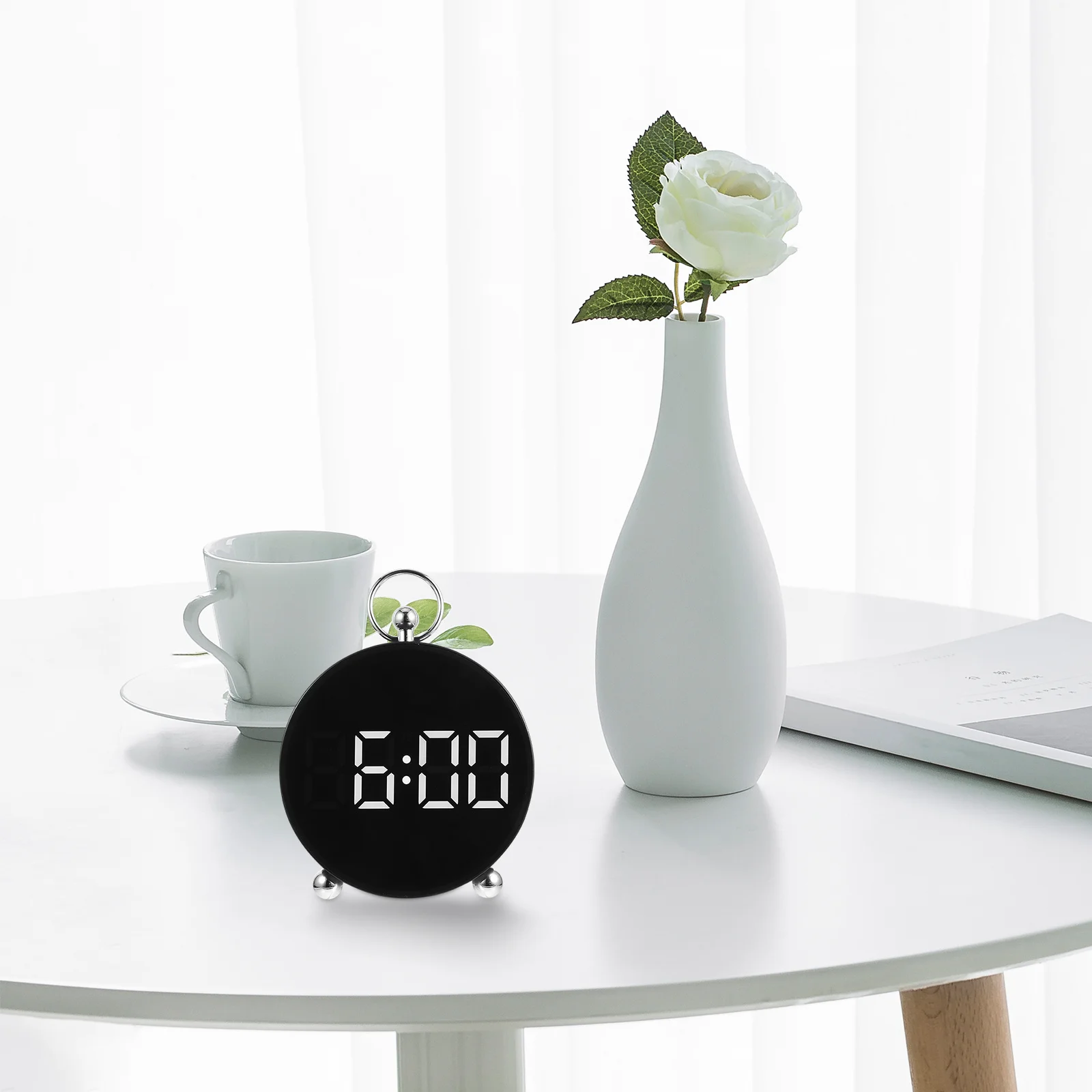 

LED Bedside Clock Bedroom Clocks Alarm Digital Desk Projection Abs for Bedrooms
