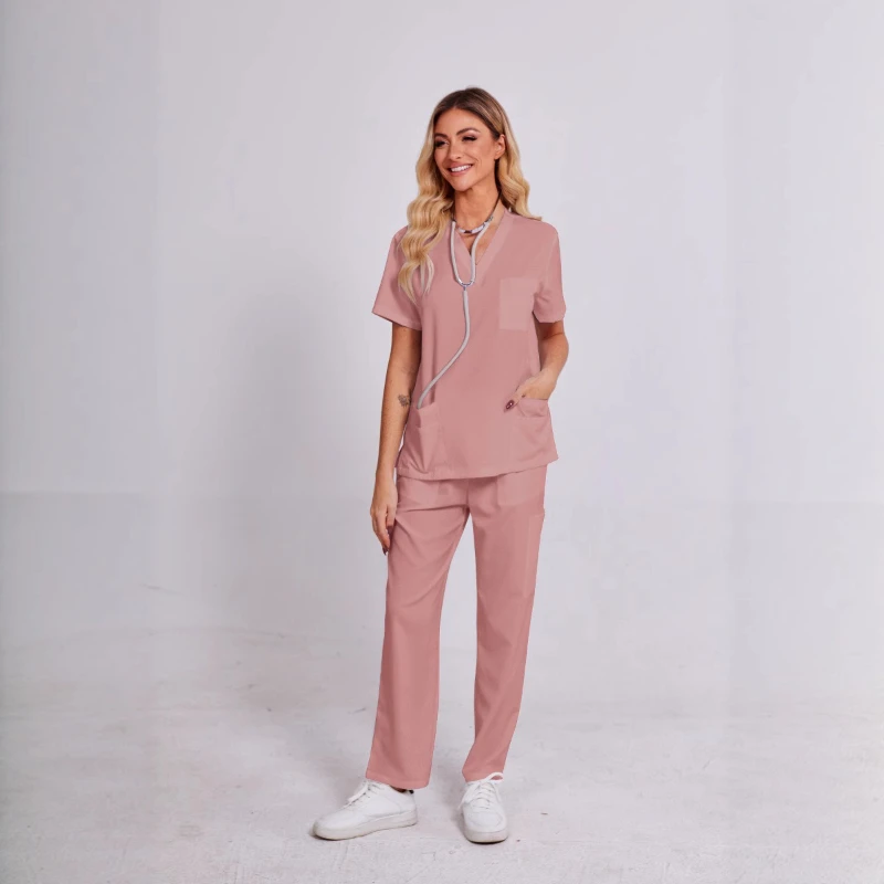 Confortável e respirável multi-cor oito cores vestidos de lavagem à mão vestidos cirúrgicos médico dental conjunto de macacão de secagem rápida