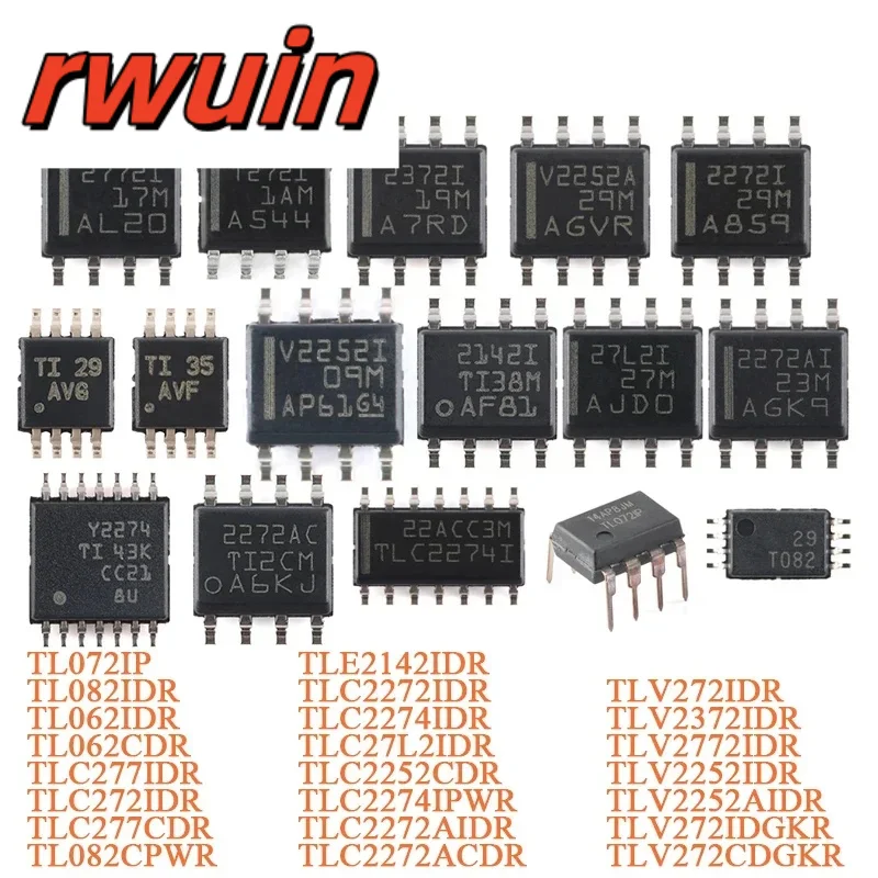 10Pcs TL062CDR TL062 SOIC-8 Dual Channel Operational Amplifier Chip TL082IDR TL082CPWR TL072IP TLC2252CDR TLC2272ACDR TLC2272AID