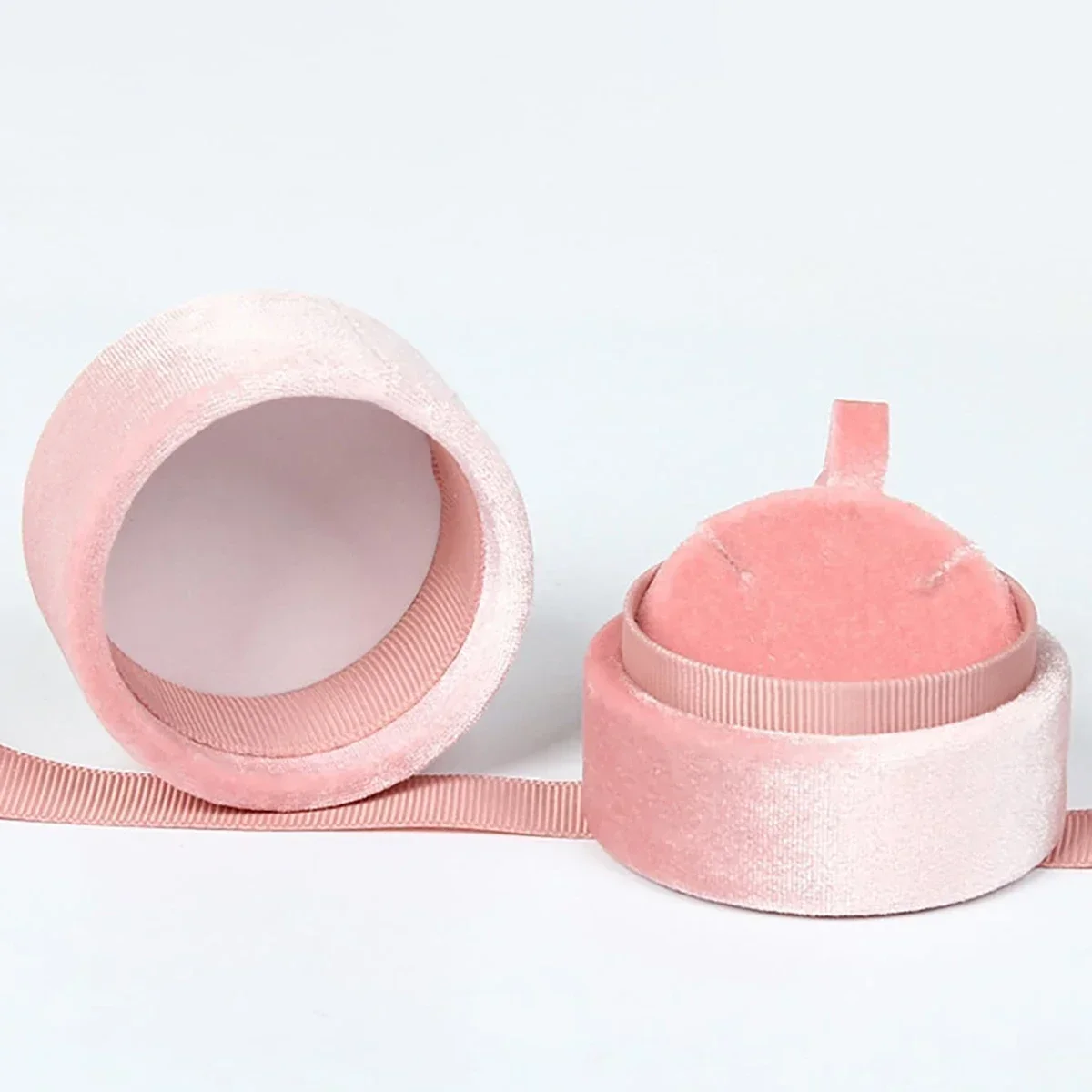 

Нежные винтажные бархатные коробки для ожерелья ручной работы, подарочная коробка с розовой лентой, коробки для хранения колец, упаковка для ювелирных изделий