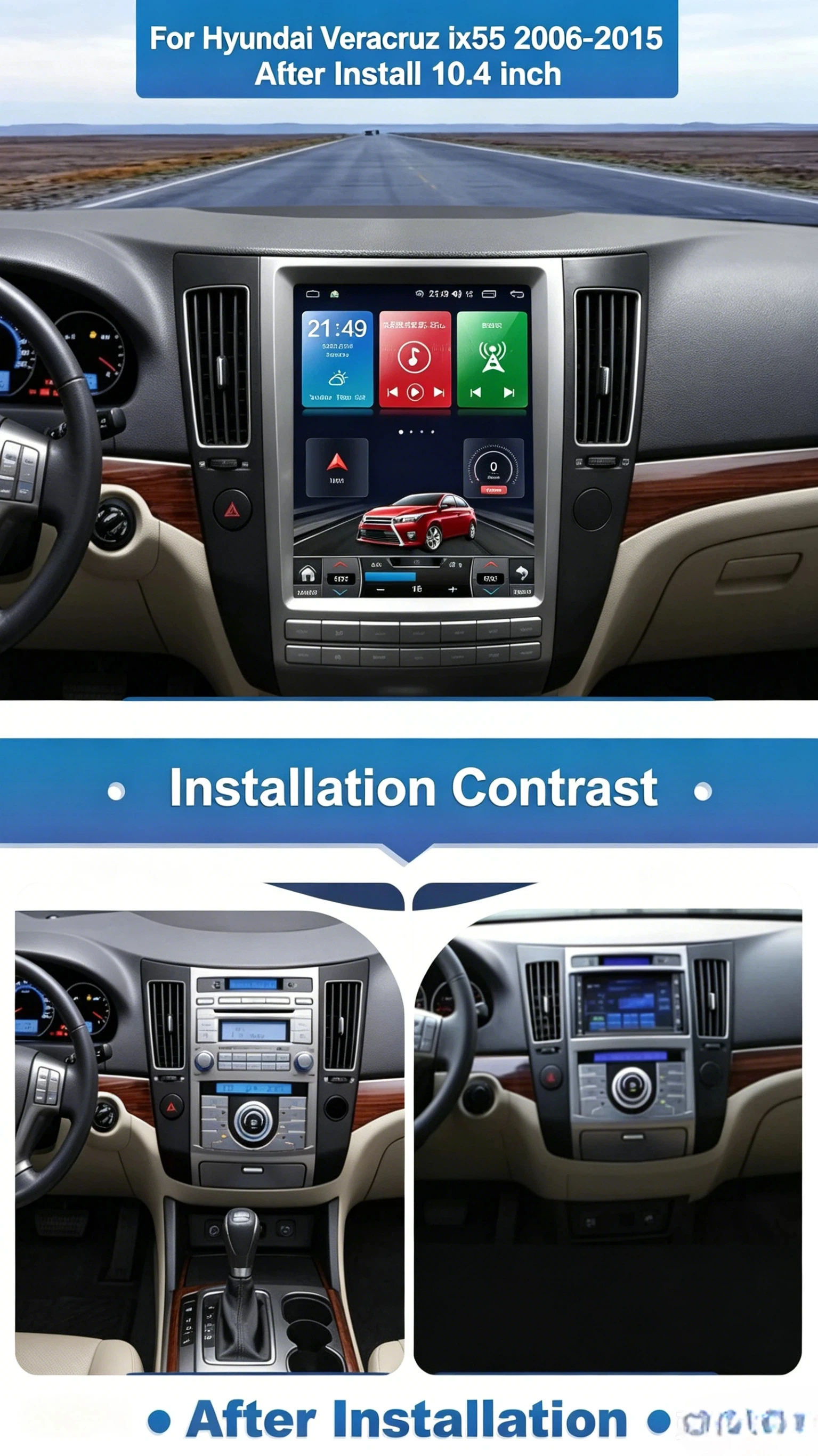 For Hyundai Veracruz ix55 2006-2015 Android Auto Car radio Player GPS Navigation Stereo Multimedia DSP carplay 4G SIM
