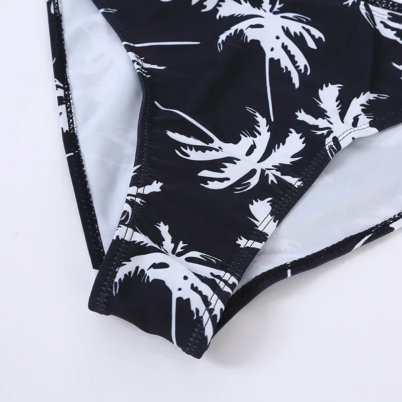 المحافظ عبر أكثر من طباعة شجرة جوز الهند شنقا الرقبة بيكيني أعلى منفصلة أسفل بحر سلسلة التعادل الشاطئ بدلة السباحة