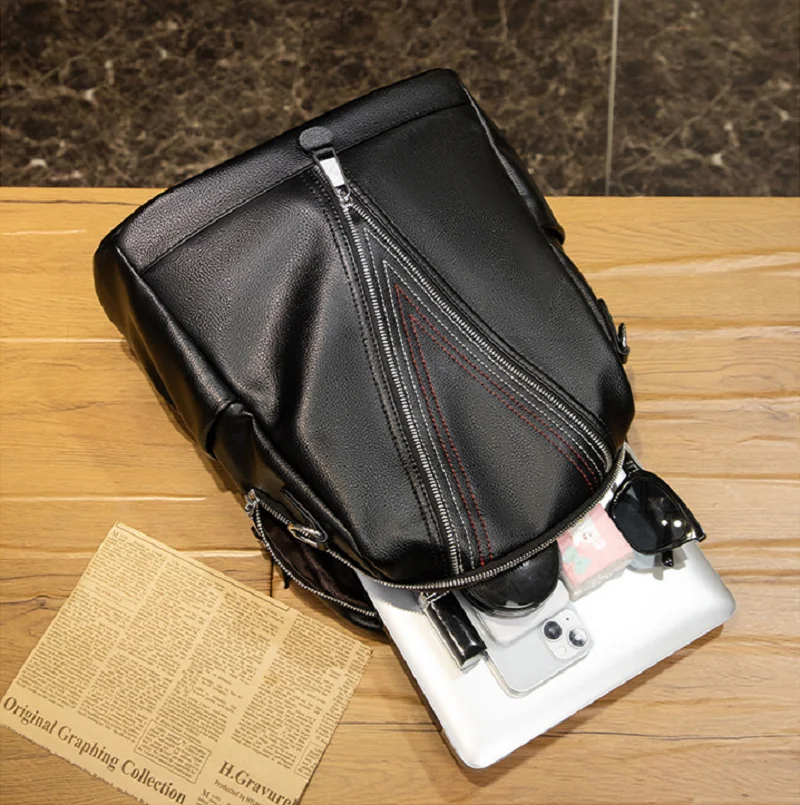 Wysokiej jakości skórzane plecaki podróżne damskie 2026, duże, z podwójnym zamkiem, torby na ramię, torby typu tote, torby na laptopa, torby szkolne.