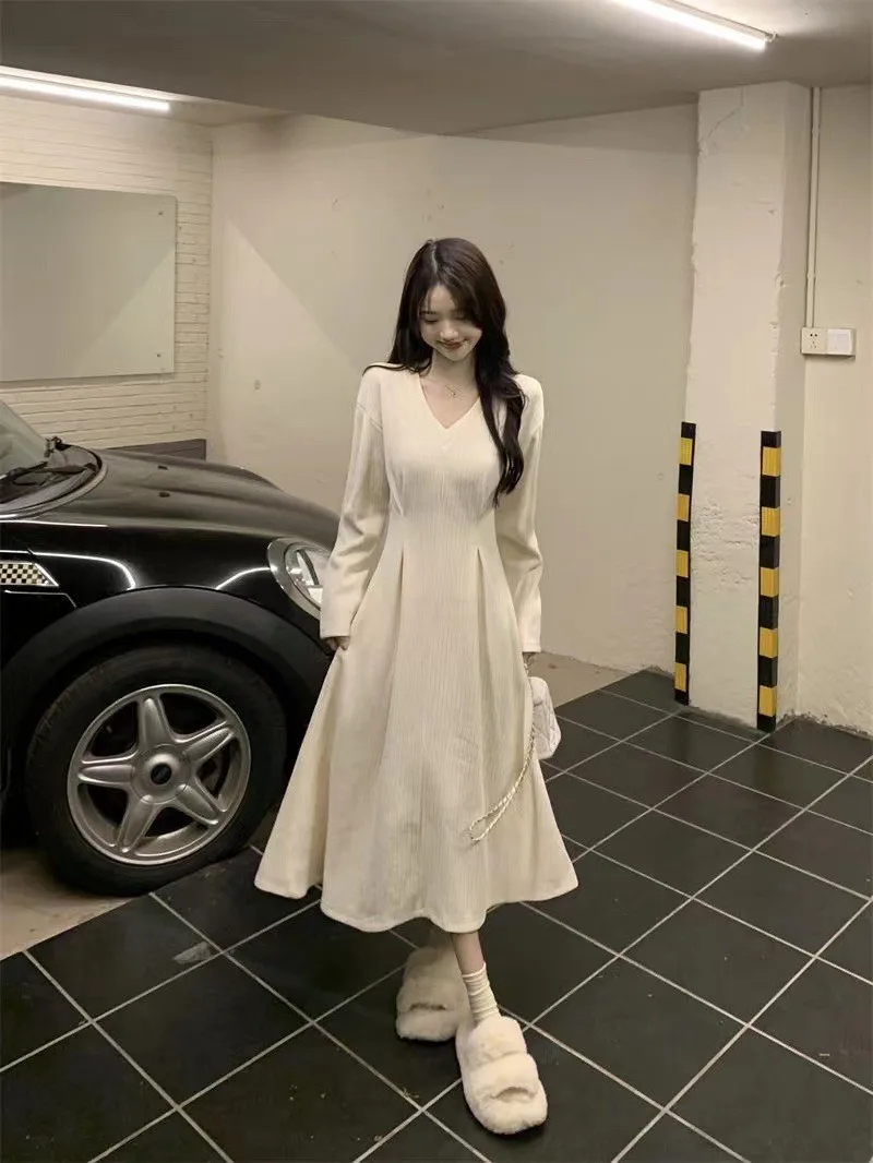 فساتين نسائية فستان بناتي ربيعي كتان سموكينج حريري الخصر الترفيه اليومي بسيط رعوي فني مريح للتنفس نقي