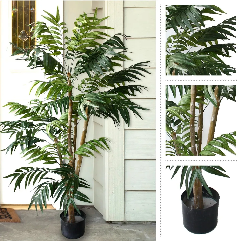 Artificial Cycas Palm Tree Potted Faux Plant Bonsai Home Decoration Room Decor Plants Decorations Festive Party Supplies Garden