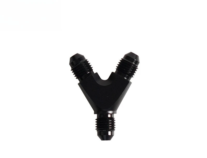 Automotive oil line tee connector an6-an10 aluminum alloy y-fitting oil line modification adapter