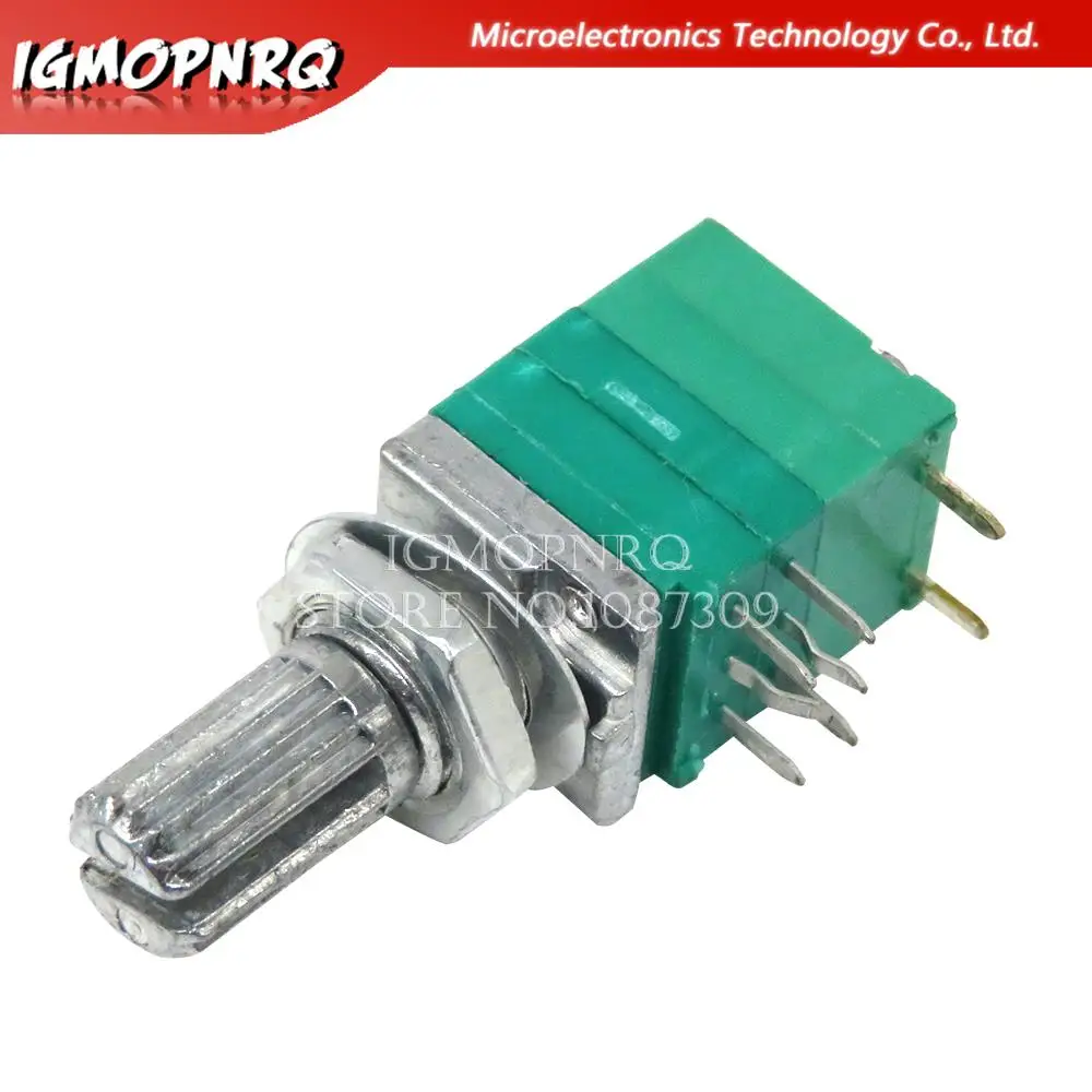 5pcs RV097NS 10K 50K single linked potentiometer B50K with a switch audio 8pin shaft 15mm  amplifier sealing potentiometer
