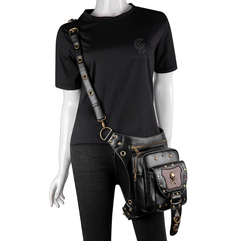 Chikage Rock Punk One torba na ramię Crossbody modowa czaszka na zewnątrz Casual piterek Unisex zestawy w talii