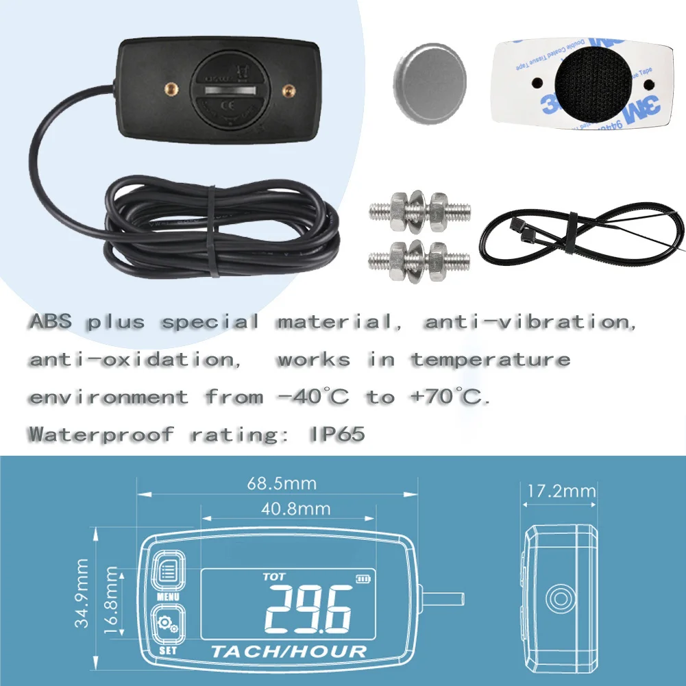 Tachimetro contaore moto contagiri digitale motore ripristinabile Maintenace Alert RPM contatore per motoseghe barche ATV