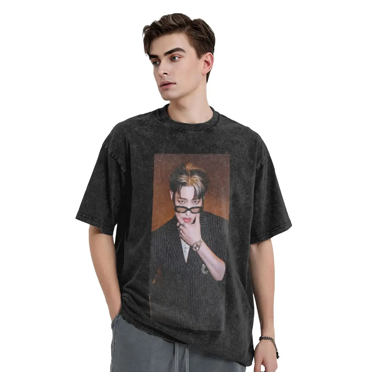 Mingi Ateez-Spin Off du témoin Halazia lavé t-shirts Vintage à manches courtes Hip Hop T-Shirt haut t-shirts