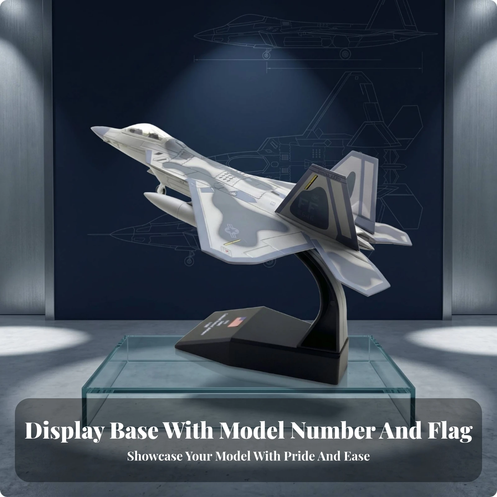 F-22 Fighter Jet Model Alloy and Plastic 1:100 Fighter Jet Model