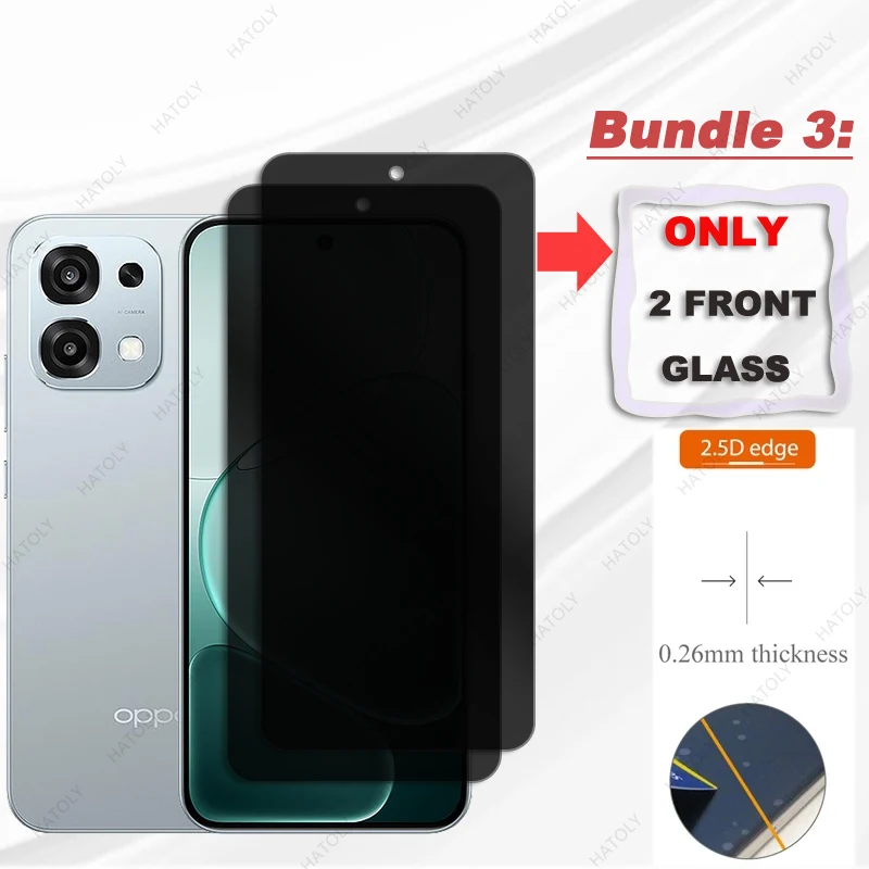 For Oppo A6 Pro 5G Global Glass Privacy Screen Protector Camera Lens Protector For Oppo A6 Pro 4G Global Glass Anti-spy Glass