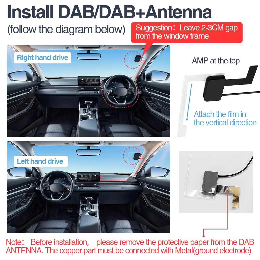 DAB+ Suit for Android System Car Radio With USB Adapter Antenna DAB Receiver Support PTY EPG Scan Channel List Favorite Tags