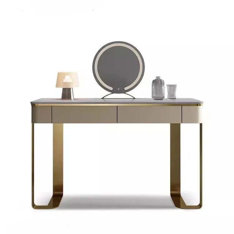 Toeletta in stile italiano leggero e lussuoso, toeletta moderna in marmo semplice e di fascia alta