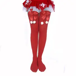 Christmas stockings party clothing accessories socks Christmas over the knee socks bow stockings