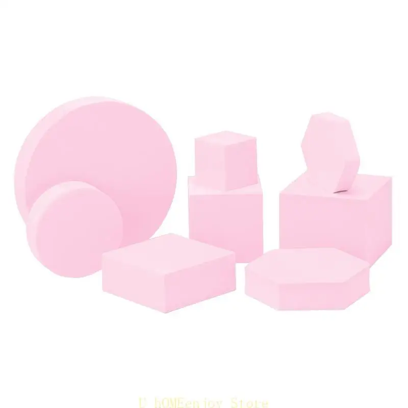 B0KF Foam Geometric Cube Photo Props 3D Ornaments Posing Photography Background Props