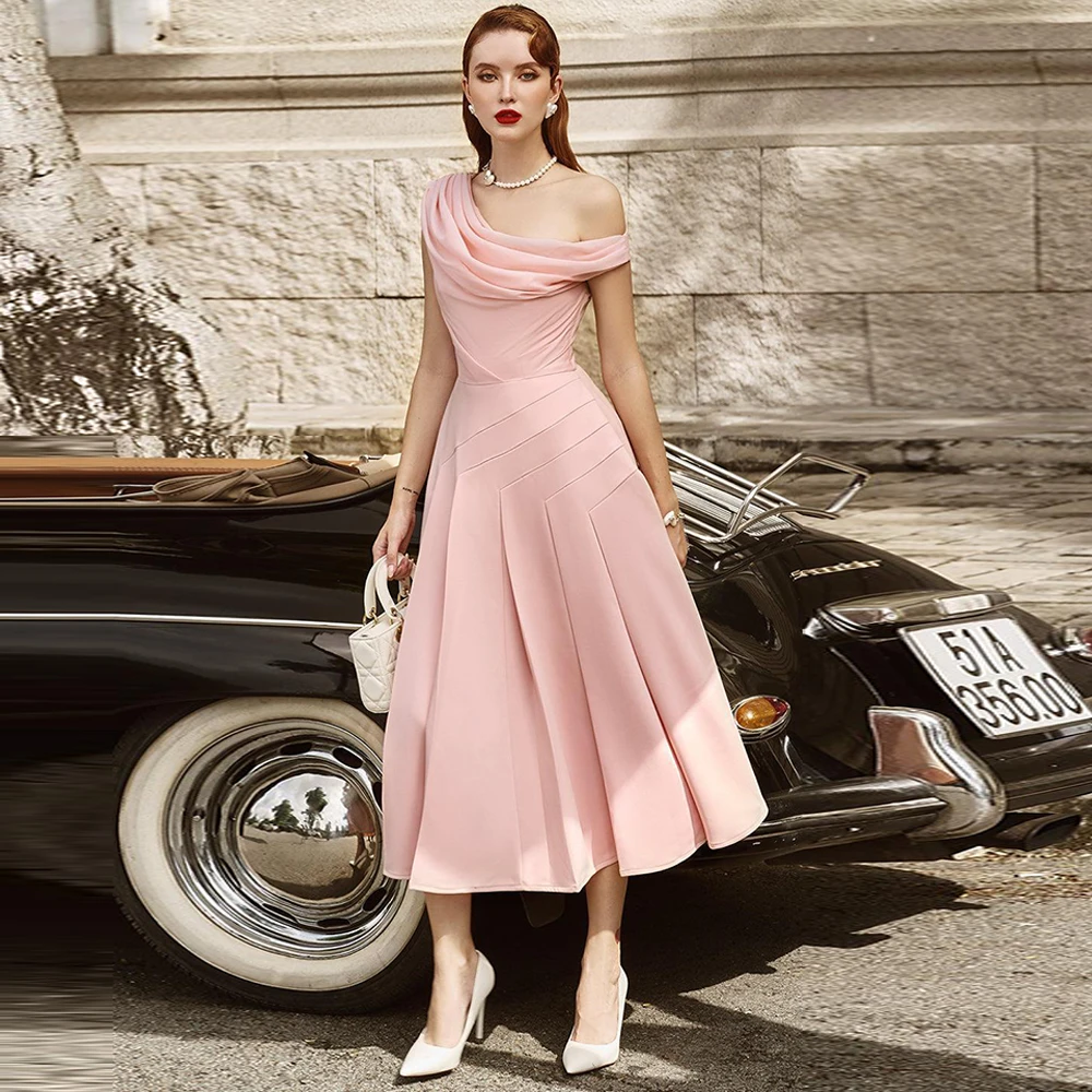 

High Quality Jersey and Organza Evening Dress Customized Homecoming Dresses Exquisite One Shoulder A-Line Special Occasion Gowns