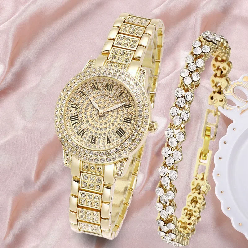 Luxury Starry Sky Diamond Women Watch Golden Ladies Wrist Watches Rhinestone Women\'s Bracelet Watches Female Relogio Feminino