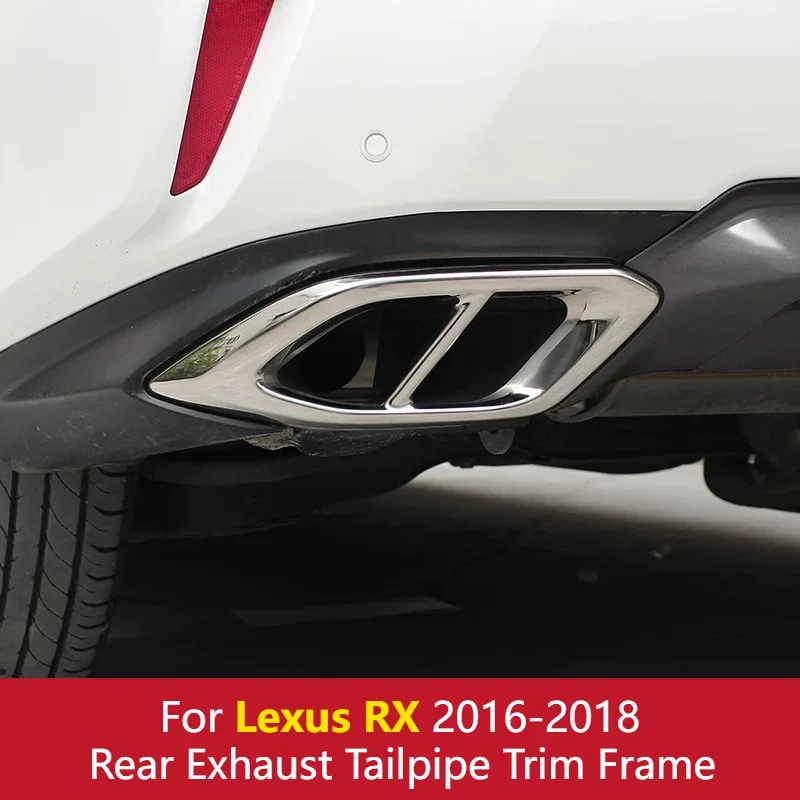 Exhaust Tip Trim Perfect Fit Quad Outlet Tail Throat Decor Frame Exterior Mod Car Accessories For Lexus RX200T/RX300 2016-2018