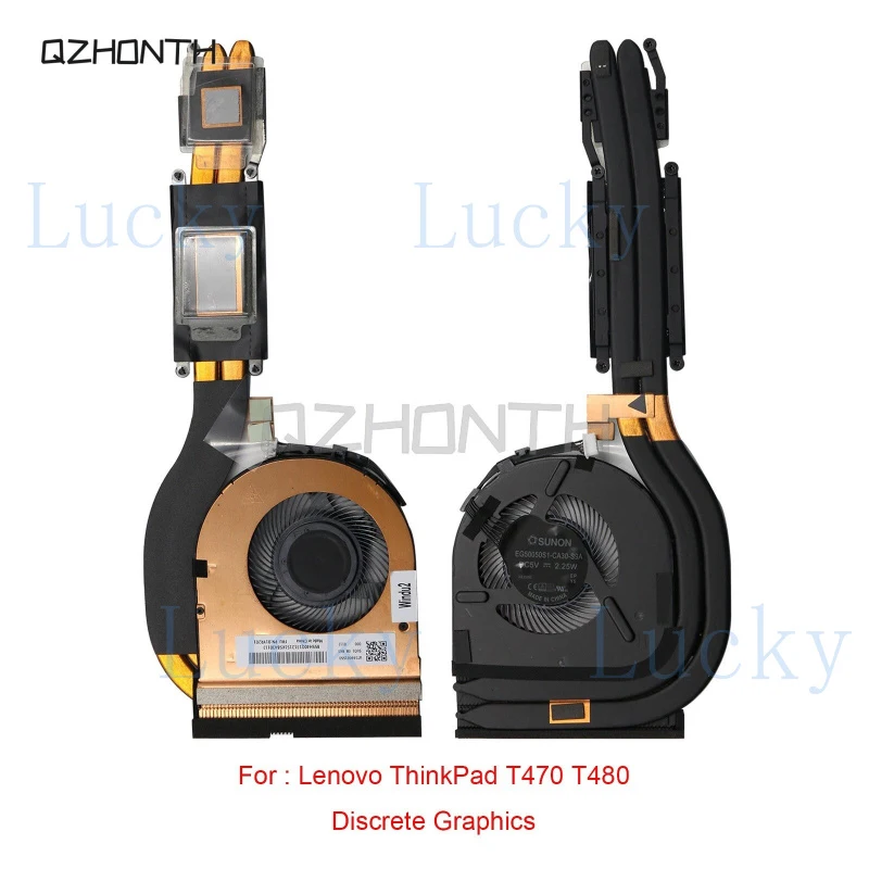 f  New For Lenovo ThinkPad T470 T480 CPU Cooling Heatsink and Fan Discrete Graphics