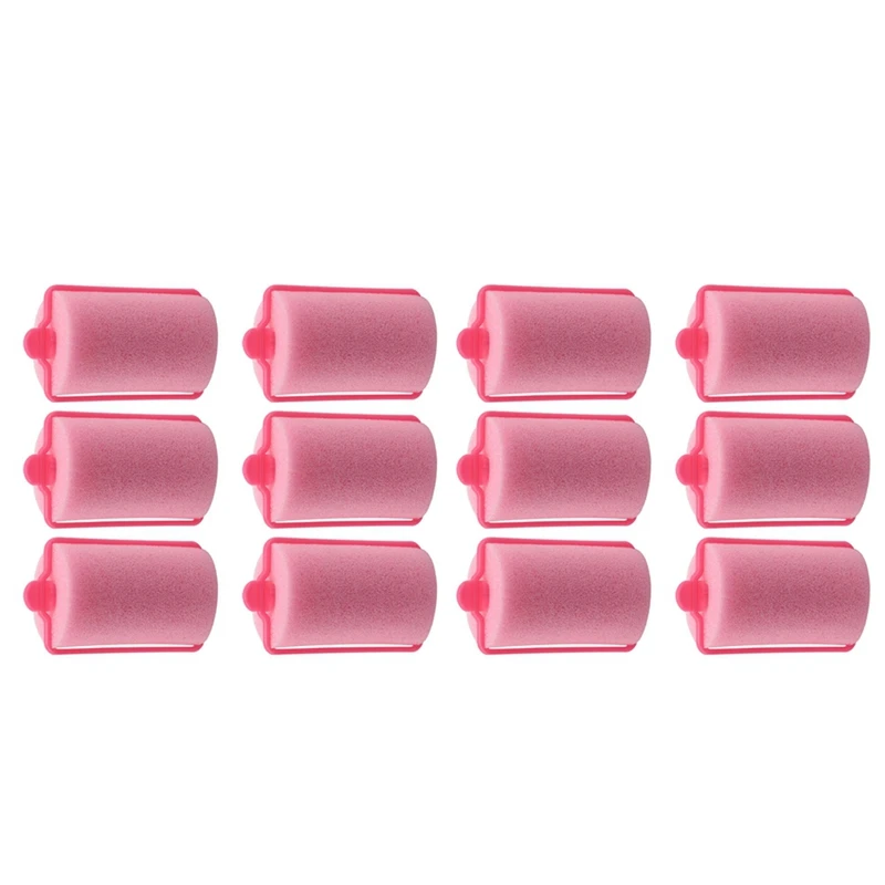 

24Pcs Dark Pink Hair Styling Soft Foam Sponge Rollers Curlers Hairdressing Tool