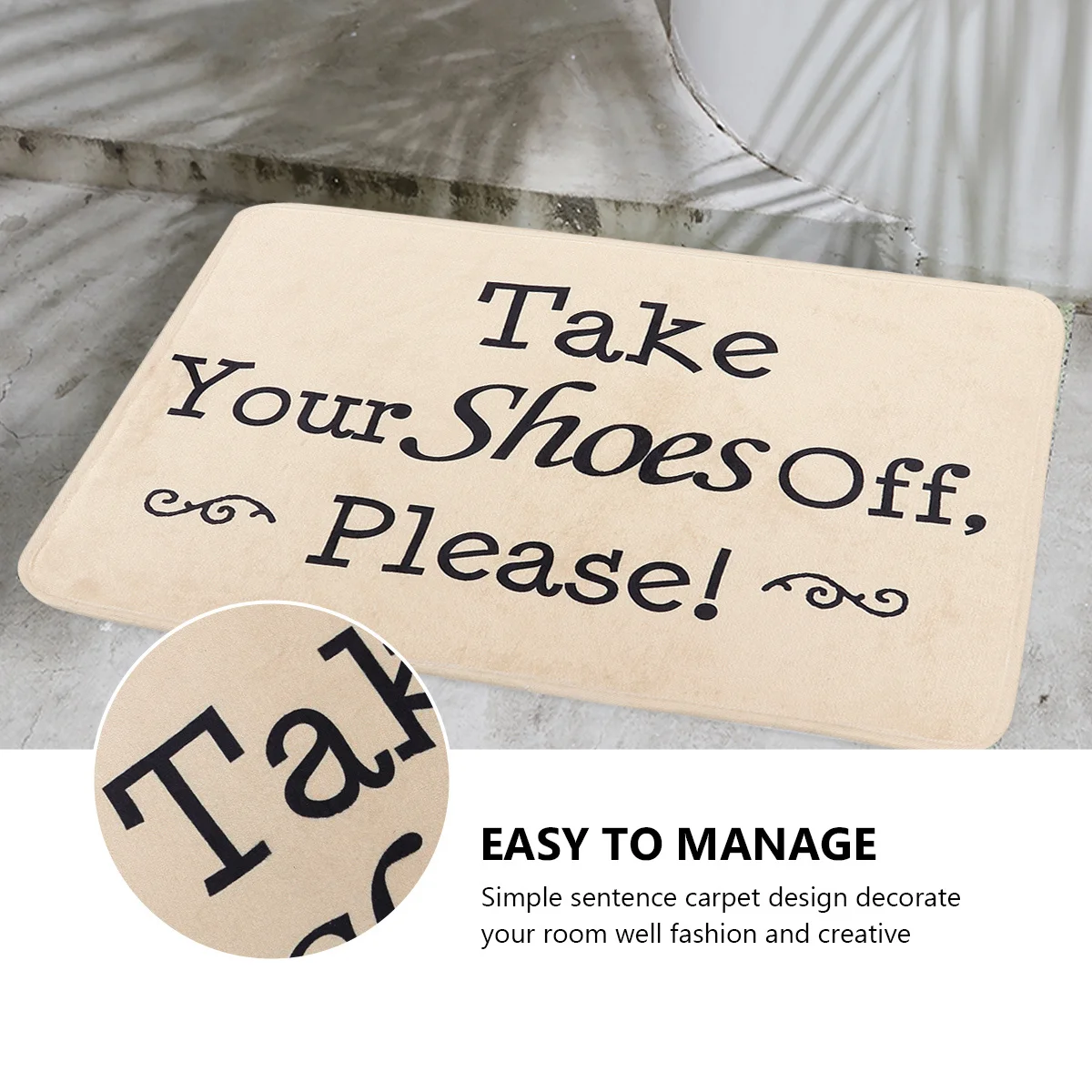 

Simple Letter Door Mat for Bedroom Living Room Non Slip Floor Carpet Washable Creative Phrase Doormats Door Mat with Sentence