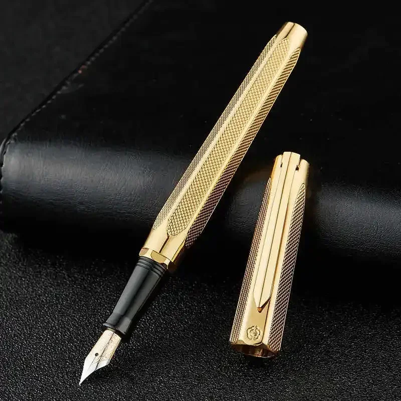 New Fountain Pen F 0.5mm Ink Pen Original Custom Silver Ink Business 2191 14k Stationery Office Writing Gifts Gold