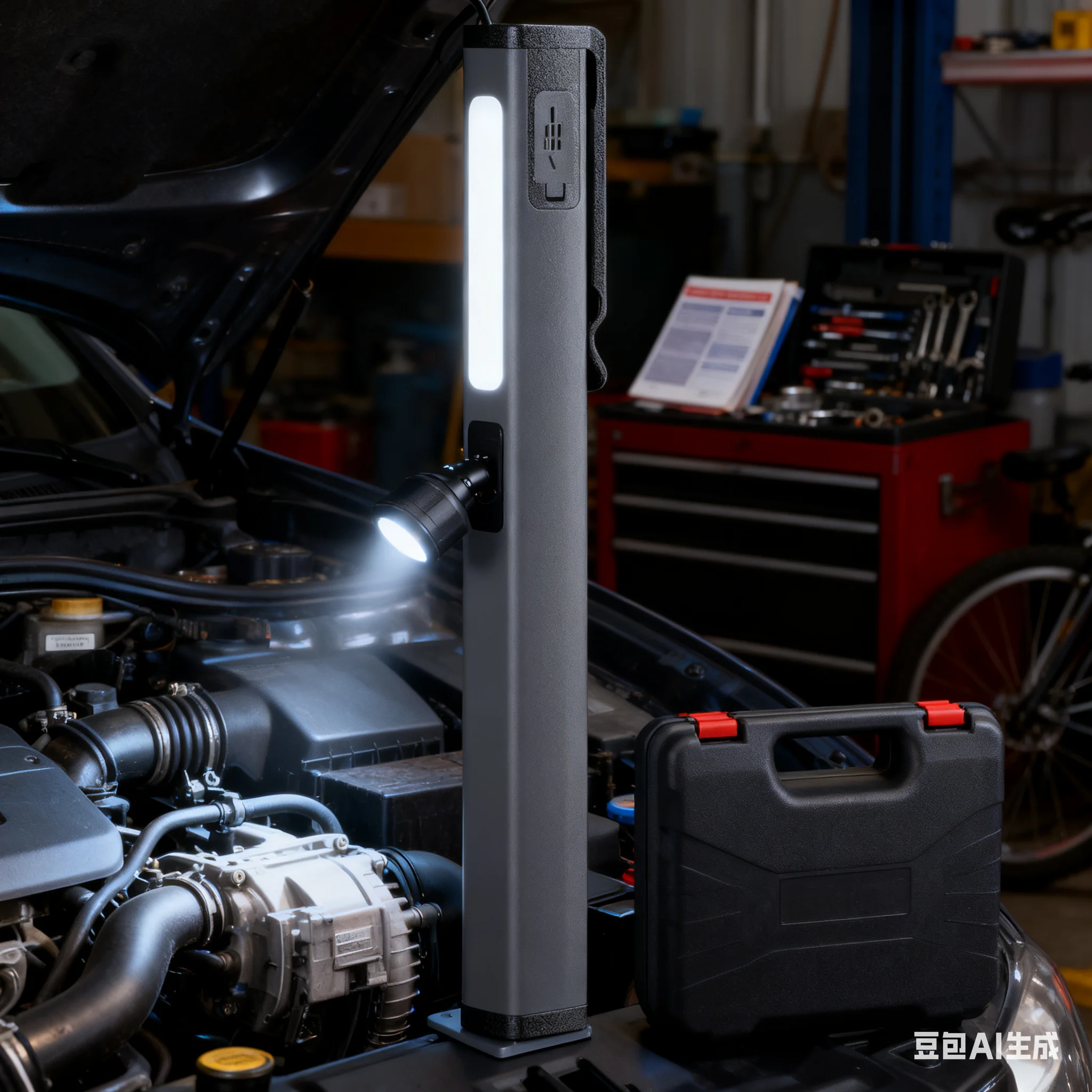 

Strong Magnetic COB LED Work Light - USB Rechargeable With Aluminum Pen Clip Multifunctional For Auto Repair Works As Both