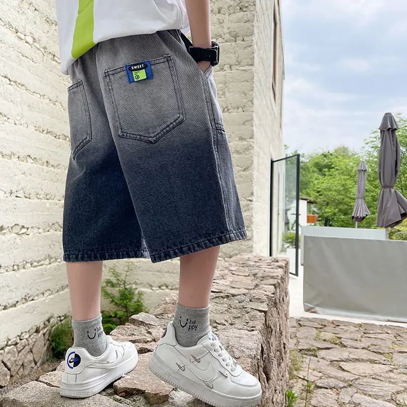 Jungen Jeans Shorts Sommer Kinder Overalls Kinder Freizeit hose Junge Hose fünfte Hose Sommer dünn