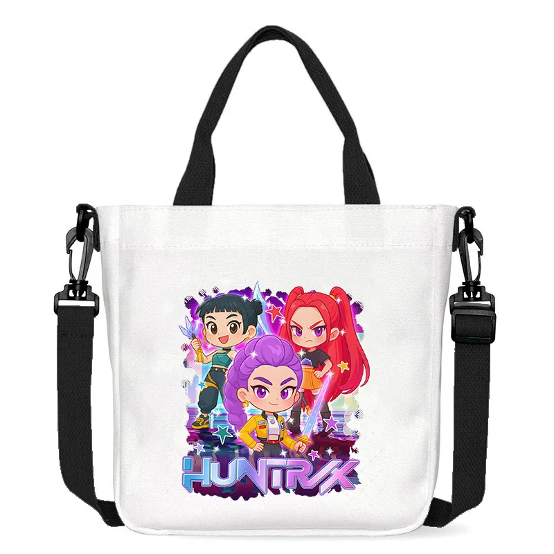 جديد KPop شيطان الصيادين حقيبة قماش قنب الفتيات الاتجاه البسيط الأرجواني مربع حقيبة يد حمل الحقائب Crossbody الكتف حزمة هدية عيد ميلاد #3