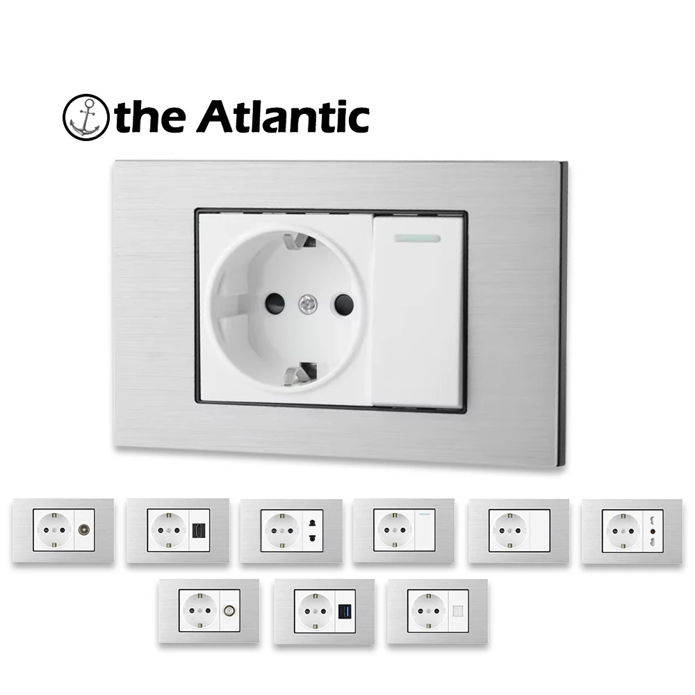 

118 Тип Бытовой переключатель Розетка USB Данные RJ45 TV Серебристый 16A 250 В Розетка Бытовая розетка ЕС Корейская испанская вилка