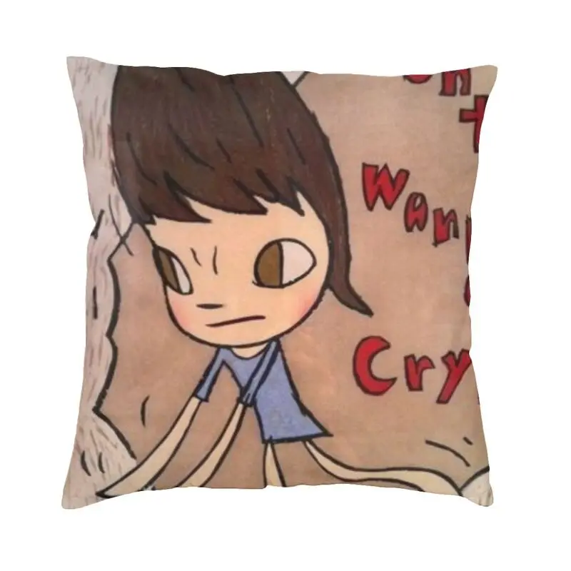 Japan Manga Art Yoshitomo Nara Cushion Covers Sofa Home Decorative Square Throw Pillow Cover 40x40cm