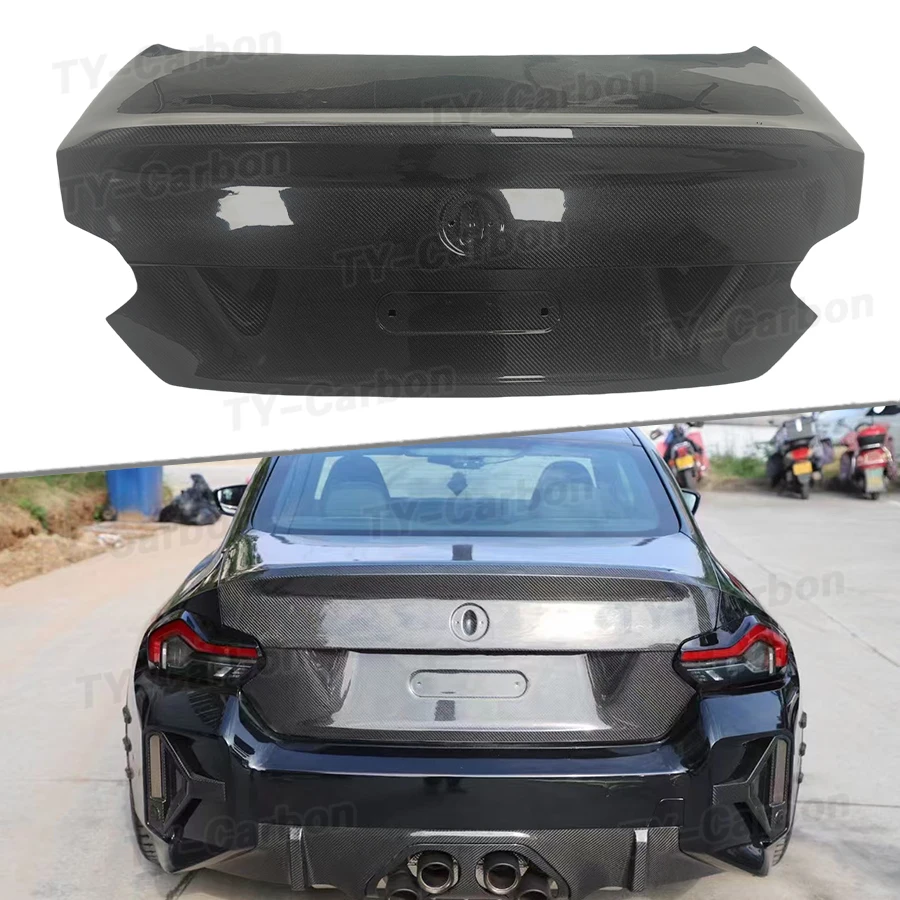 Накладка на крышку багажника из настоящего карбона в стиле OEM для BMW G87 M2 Coupe G42 M240I, запчасти и аксессуары для автомобиля