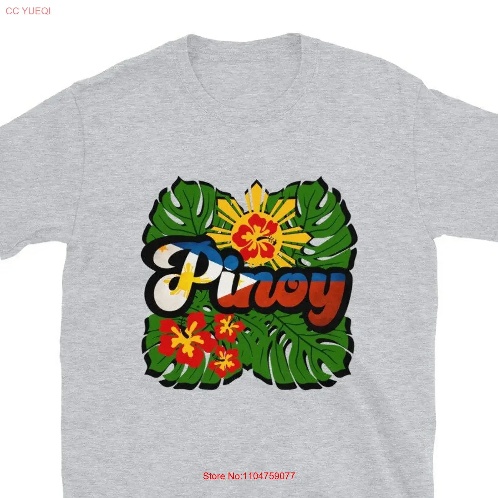 Pinoy Flower Tropical  T Shirt Adult vintage Washed Slightly Stretched Versatile streetwear Unisex Top For Everyday Wear Soft