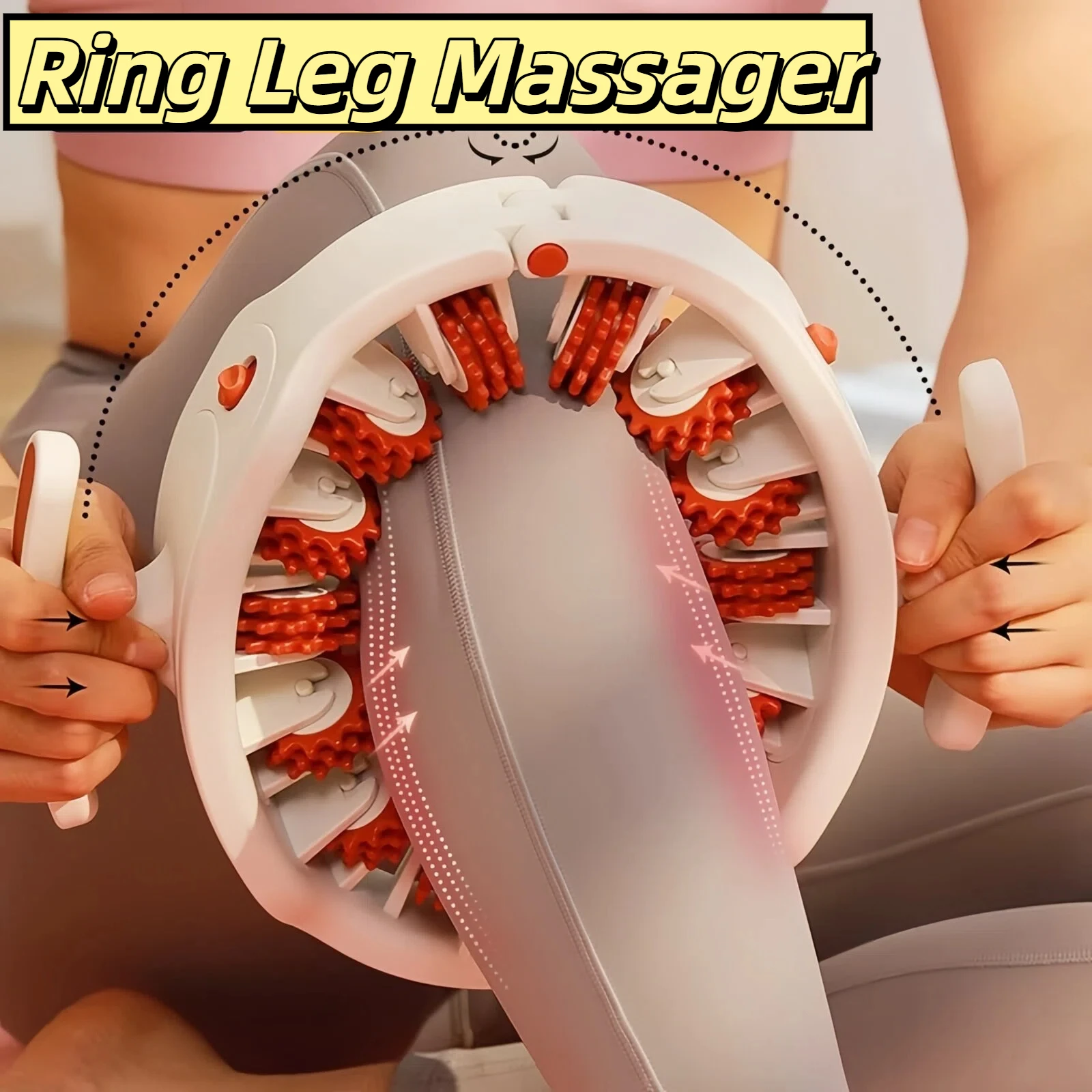  Ring Leg Massager Massage Roller Detachable Thigh Toner & Massager 2-in-1 Leg Fitness Equipment for Muscle Slimming Relaxation