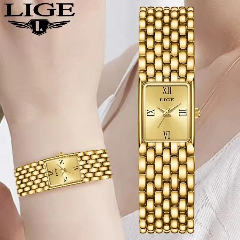 New LIGE Quartz Women Watches For Couples Stainless Steel Business Men's Clock Casual Minimalist Women Gift Watch Pareja Regalo