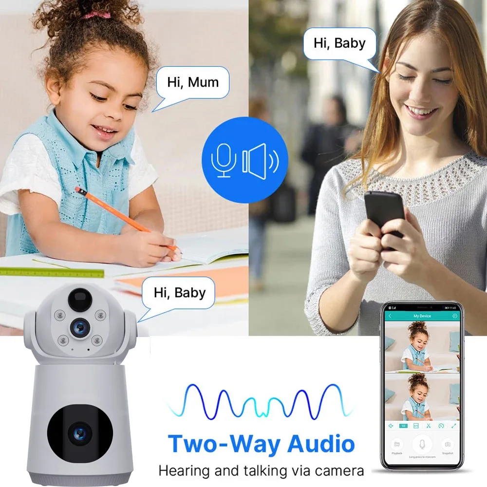V380 8MP 2.4GHz WiFi Indoor Home Security Smart Baby Monitor Camera Automatic Tracking  Video Surveillance Camera securityp