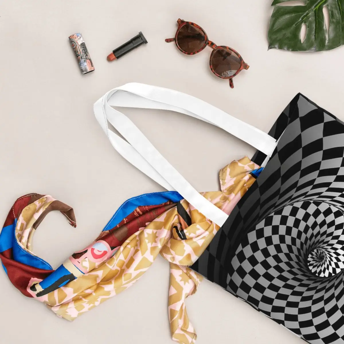 Chess Pieces On Board Chessboard  Shopping Bags Canvas The Tote Bag Foldable for Ladies Shoulder Tote Travel Handbag