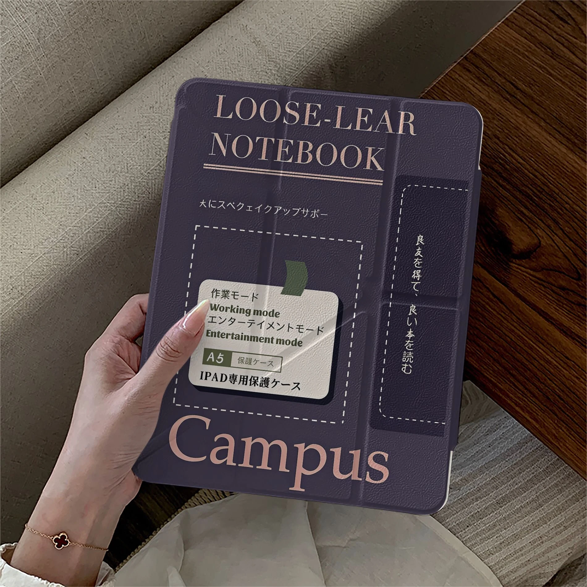 Korean Japanese Ins Campus Notes Y2K Y-Fold Cover For iPad Pro 13 11th M5 M4 12.9 A16 8 7 9th 10th Air 11 M2 M3 Mini Tablet Case view 5