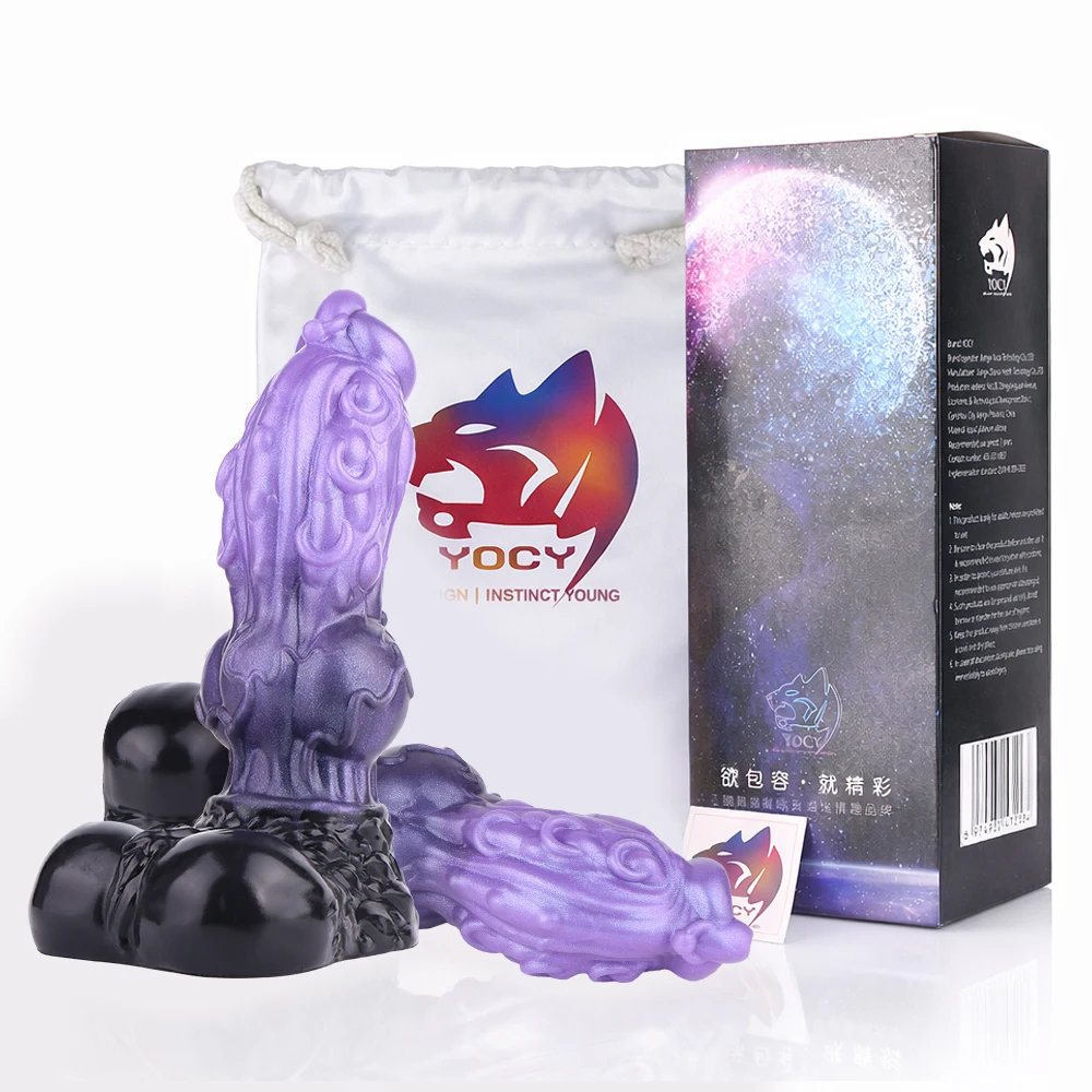 YOCY Dragon Dildo Big Knot Dildo Platinum Silicone Anal Plug G-Spot Masturbation Toy Adult Sex Toys Monster Dick for Lesbian Gay