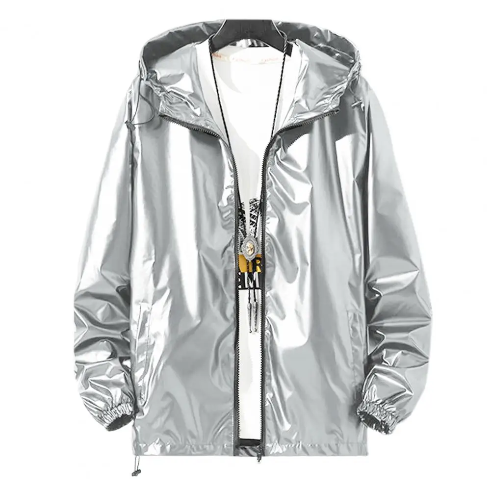 Manteau brillant avec ourlet Wstring de proximité réglable pour adolescent, veste brillante, manches à revers, mode américains, printemps