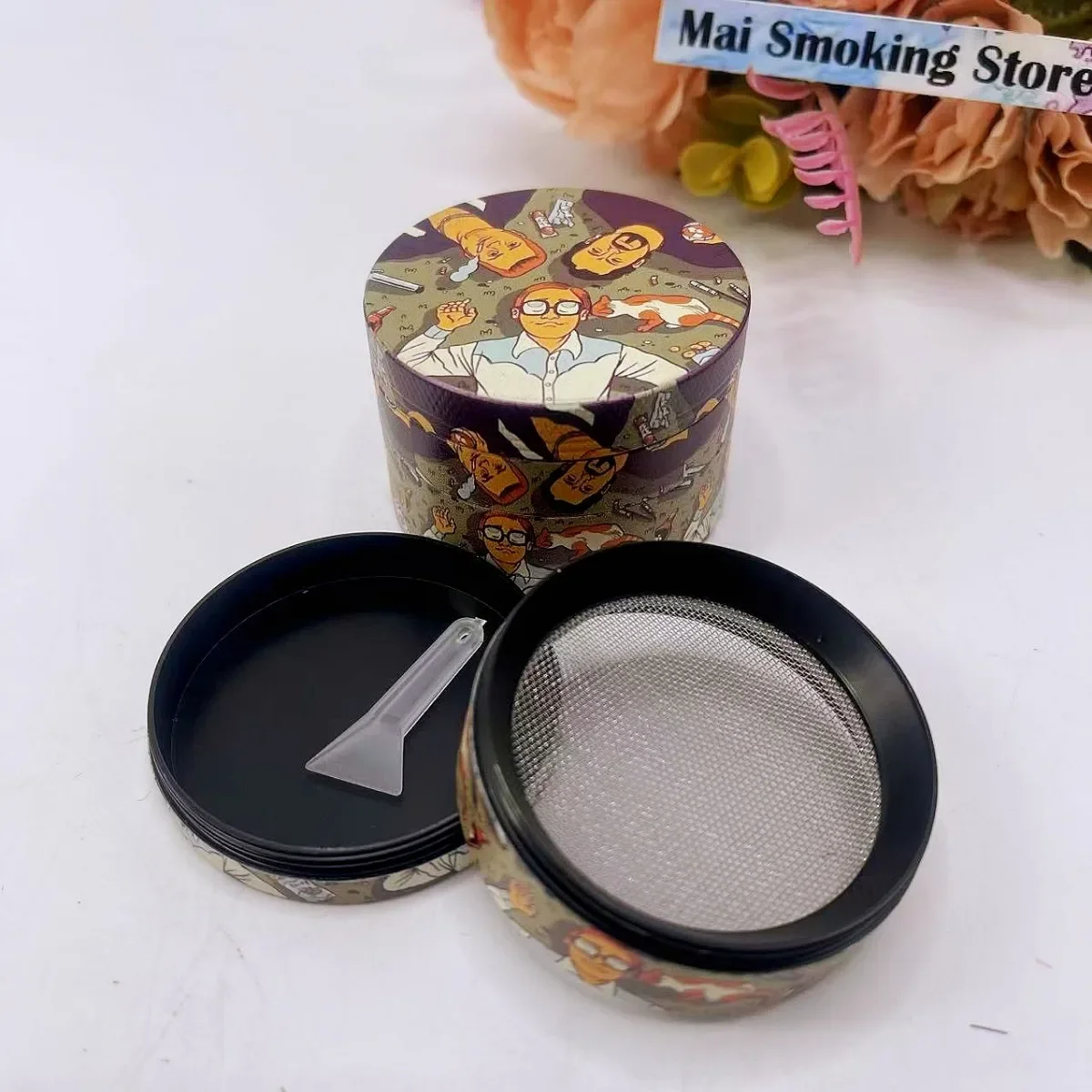 Moedor de Ervas Manual de Metal de 2 Polegadas, Moedor de Pimenta e Sal, Ferramenta para Fumar Cigarros