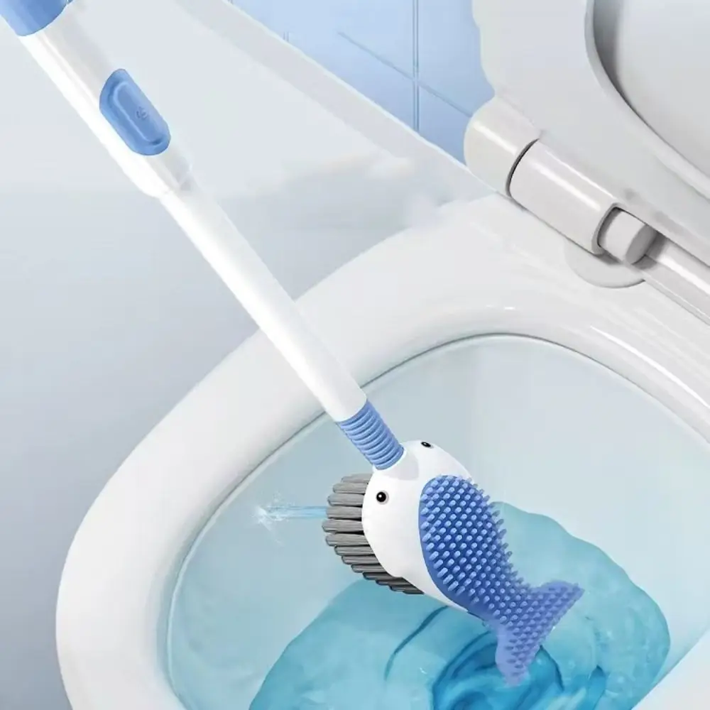 Cleaning Tools Silicone Toilet Brush Set Non-Slip Hanging Hole Toilet Scrubber Cute Wall-Mounted Toilet Cleaner with Holder Home
