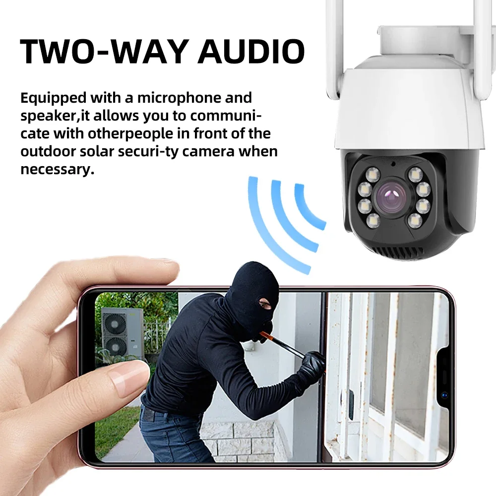 4G SIM Card Outdoor HD PTZ IP Speed Dome Camera Auto Tracking Video Surveillance WiFi Camera CCTV Two Way Audio Support Onvif