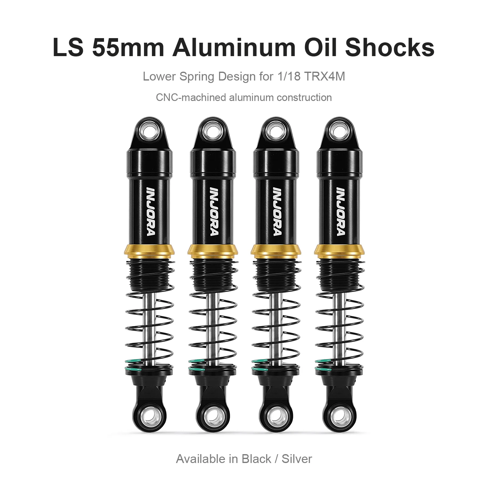 INJORA LS 59mm/55mm Aluminium-Ölstoßdämpfer für 1/18 TRX4M – Detail 22